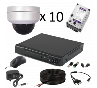 Комплект видеонаблюдения AHD на 10 камер (разрешение 8 Мп, объем 2 Тб, для помещений)