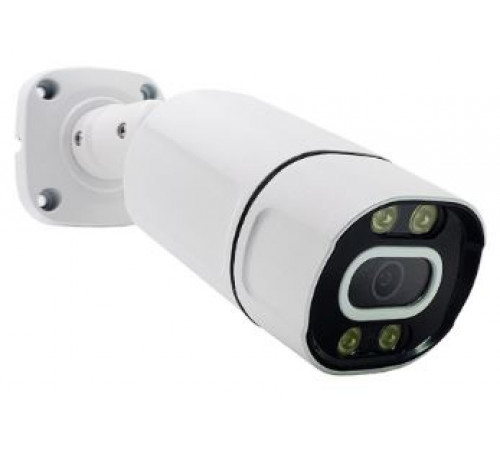 IP видеокамера MS-2338-F1.0-LED-MIC-POE (2 Мп, 4 мм, запись звука, PoE, с ИК-подсветкой до 30 м, с LED-подсветкой, уличная)